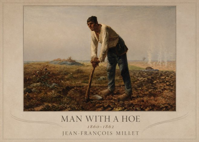 Jean-François Millet Man with a Hoe No4 - Affiche