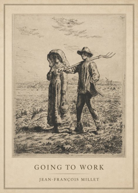 Jean-François Millet Going to Work No1 - Affiche