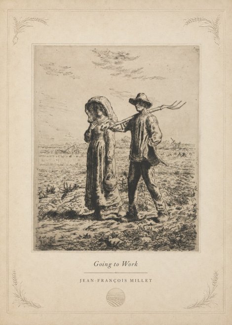 Jean-François Millet Going to Work No5 - Affiche