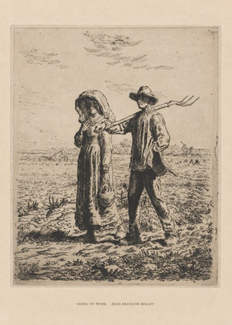 Jean-François Millet Going to Work No6 - Affiche