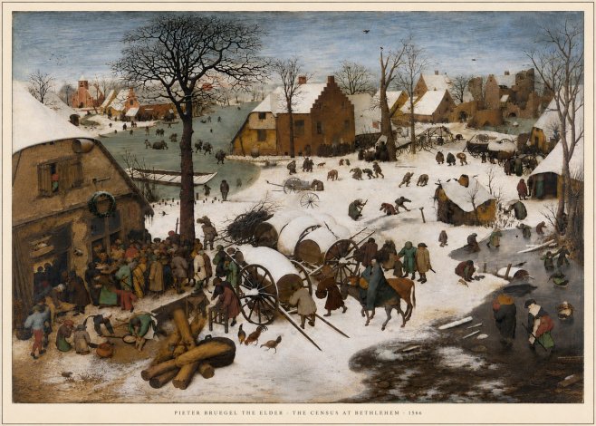 Pieter Bruegel The Census at Bethlehem IV No5 - Affiche