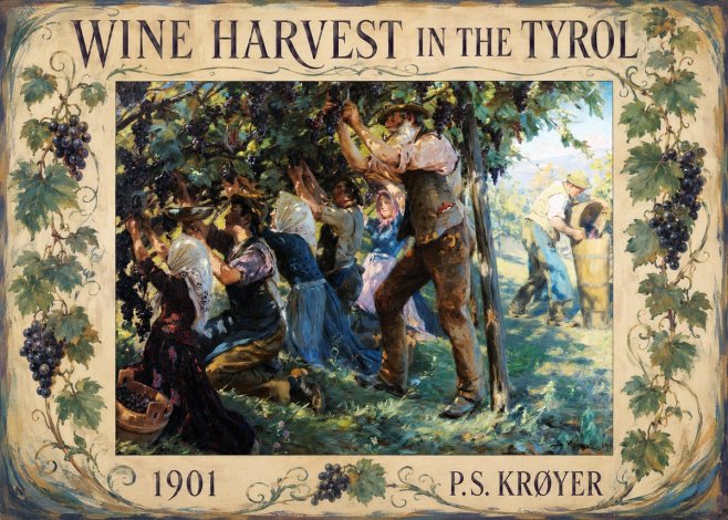 P.S. Krøyer Wine Harvest in the Tyrol No1 - Affiche