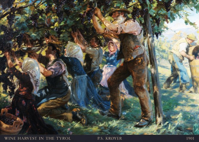 P.S. Krøyer Wine Harvest in the Tyrol No6 - Affiche