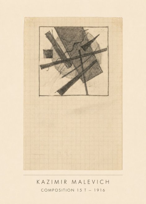 Kazimir Malevich Composition 15 T - 1916 No3 - Affiche