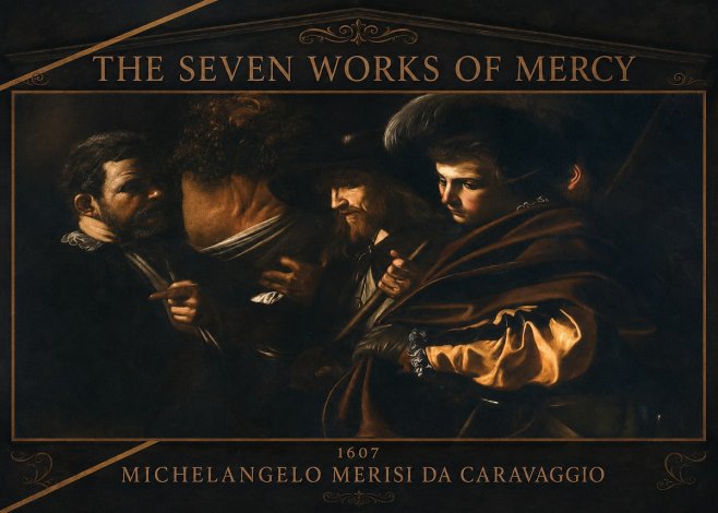 Michelangelo Merisi da Caravaggio The Seven Works of Mercy VI No3 - Affiche