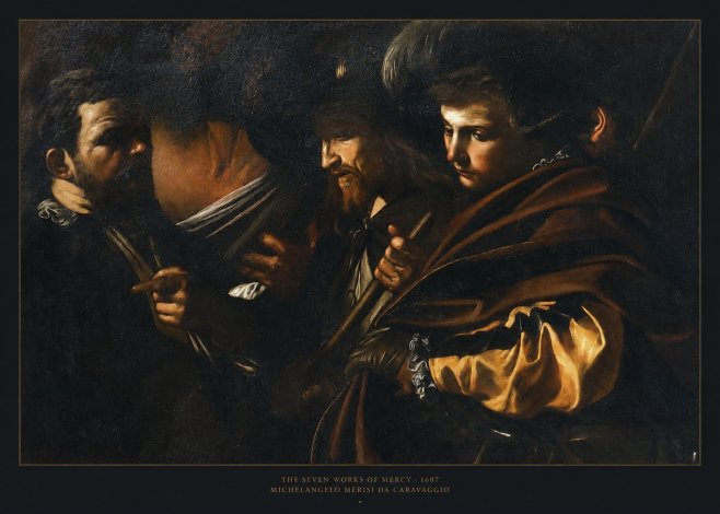 Michelangelo Merisi da Caravaggio The Seven Works of Mercy VI No6 - Affiche