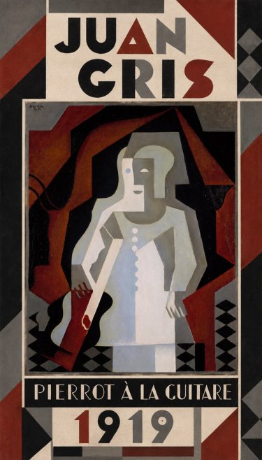 Juan Gris Pierrot À La Guitare No1 - Affiche