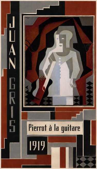 Juan Gris Pierrot À La Guitare No4 - Affiche