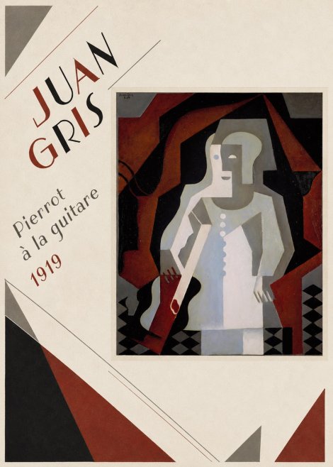 Juan Gris Pierrot À La Guitare No5 - Affiche