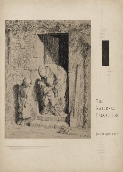 Jean-François Millet The Maternal Precaution No3 - Affiche
