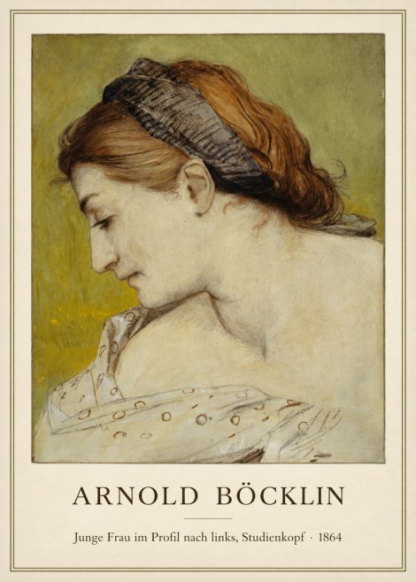Arnold Böcklin Junge Frau Im Profil Nach Links, Studienkopf No1 - Affiche