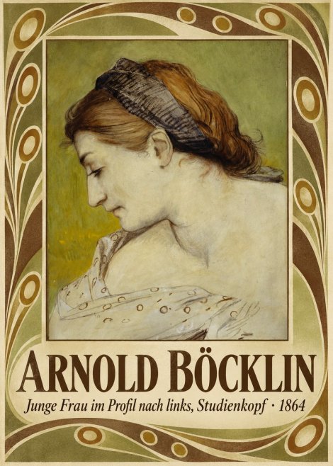 Arnold Böcklin Junge Frau Im Profil Nach Links, Studienkopf No5 - Affiche