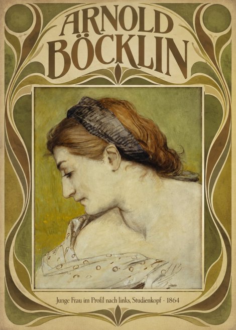 Arnold Böcklin Junge Frau Im Profil Nach Links, Studienkopf No6 - Affiche