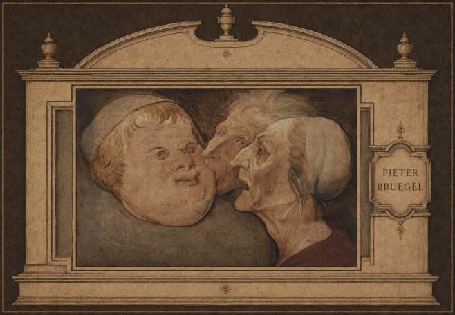 Pieter Bruegel Three Grotesque Heads No6 - Affiche