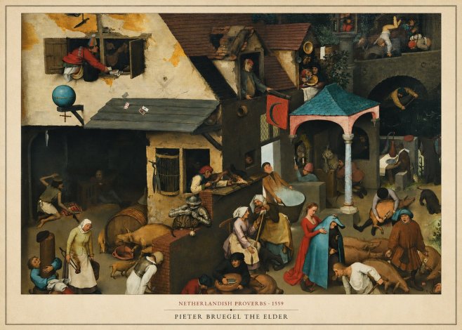 Pieter Bruegel Netherlandish Proverbs VII No6 - Affiche