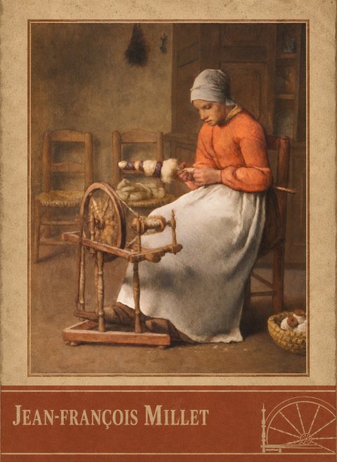 Jean-François Millet Woman Spinning No2 - Affiche