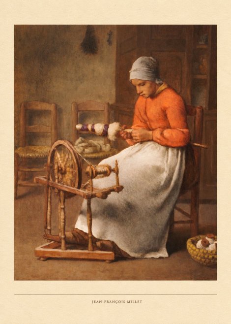 Jean-François Millet Woman Spinning No5 - Affiche