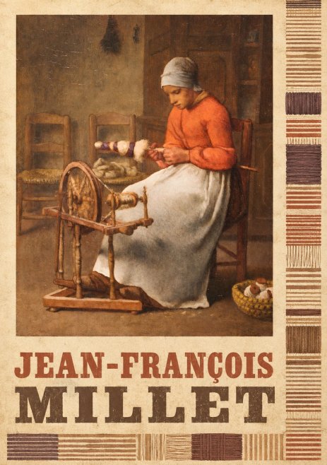 Jean-François Millet Woman Spinning No6 - Affiche