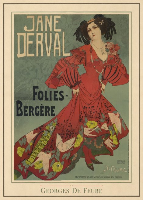 Georges de Feure Jane Derval - Folies-bergère II No3 - Affiche