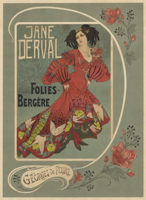 Georges de Feure Jane Derval - Folies-bergère II No5 - Affiche