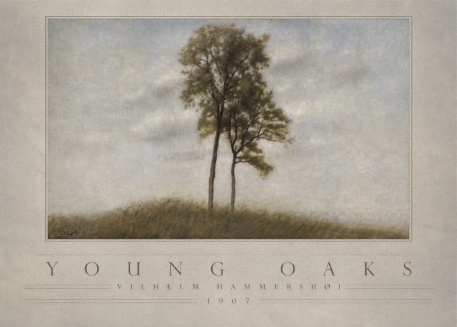 Vilhelm Hammershøi Young Oaks No4 - Affiche