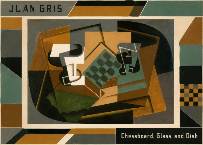 Juan Gris Chessboard, Glass, and Dish No3 - Affiche