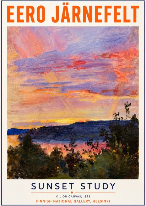 Eero Järnefelt Sunset Study No5 - Affiche