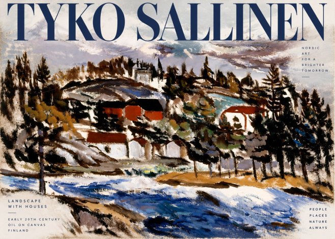 Tyko Sallinen Landscape with Houses No3 - Affiche