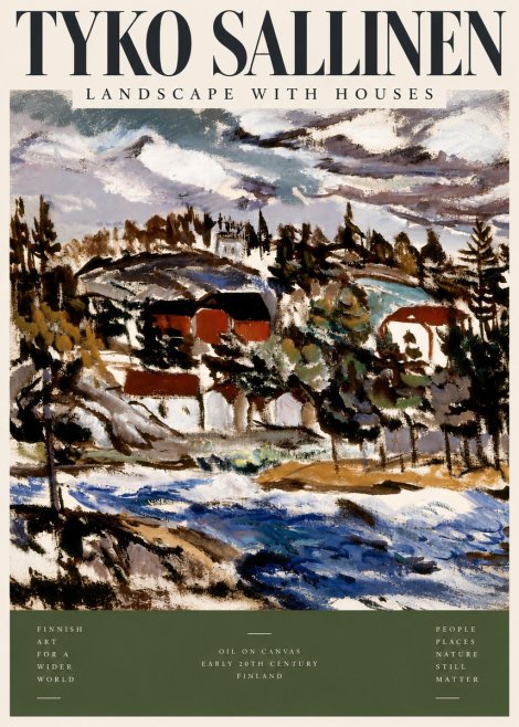 Tyko Sallinen Landscape with Houses No4 - Affiche
