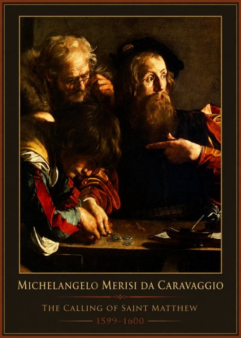 Michelangelo Merisi da Caravaggio The Calling of Saint Matthew II No1 - Affiche