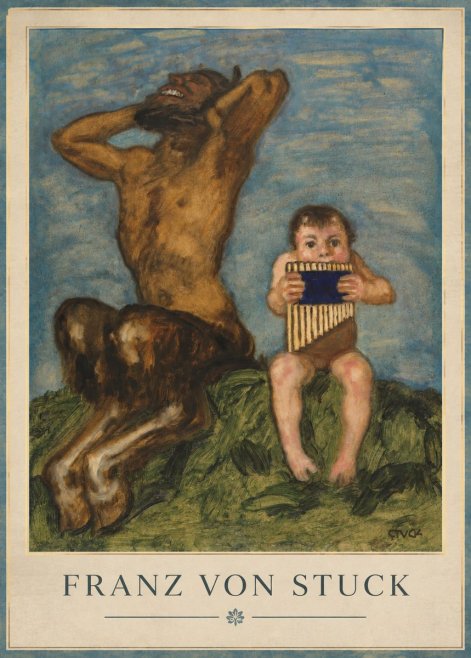 Franz von Stuck Laughing Faun and Playing Putto No3 - Affiche