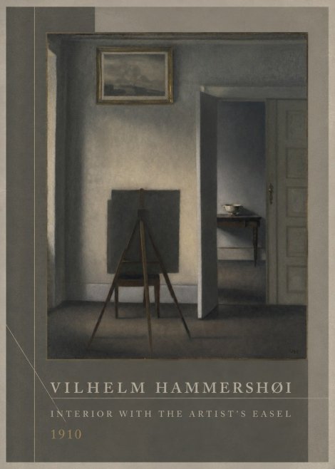 Vilhelm Hammershøi Interior with the Artist's Easel II No2 - Affiche