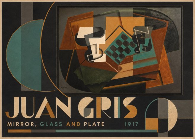 Juan Gris Mirror, Glass and Plate No5 - Affiche