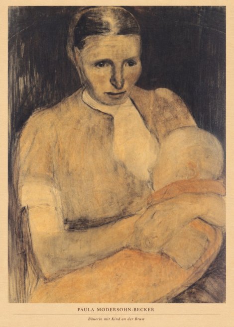 Paula Modersohn-Becker Bäuerin Mit Kind an Der Brust No6 - Affiche