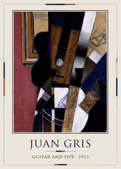 Juan Gris Guitar and Pipe II No3 - Affiche
