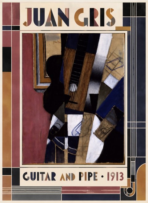 Juan Gris Guitar and Pipe II No5 - Affiche