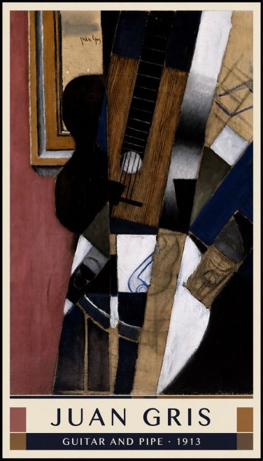 Juan Gris Guitar and Pipe II No6 - Affiche