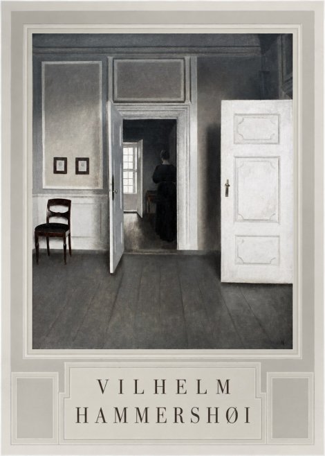Vilhelm Hammershøi Interior with a Woman Seen from Behind No3 - Affiche