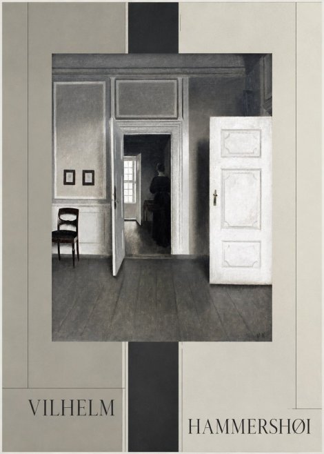 Vilhelm Hammershøi Interior with a Woman Seen from Behind No4 - Affiche