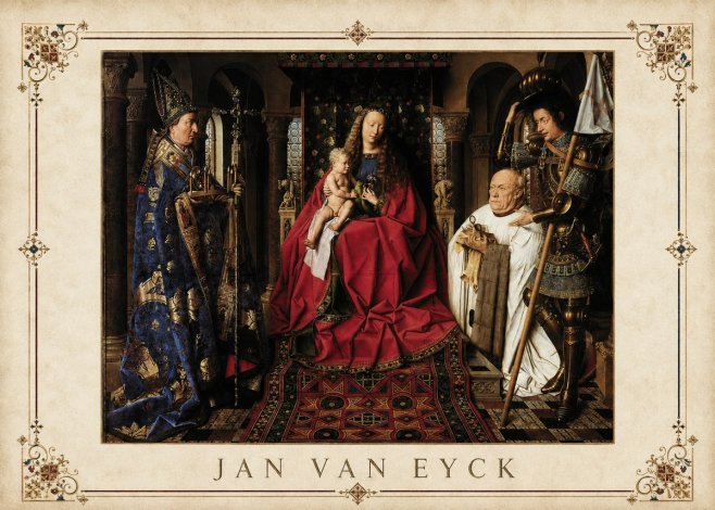 Jan van Eyck The Virgin and Child with Canon Van Der Paele No3 - Affiche