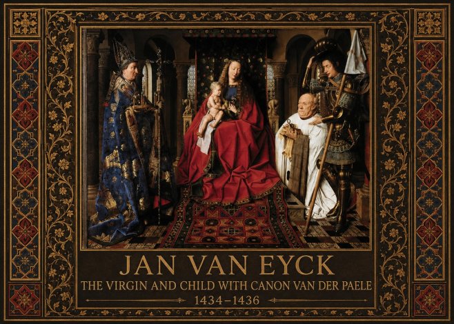 Jan van Eyck The Virgin and Child with Canon Van Der Paele No5 - Affiche