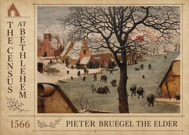 Pieter Bruegel The Census at Bethlehem V No5 - Affiche