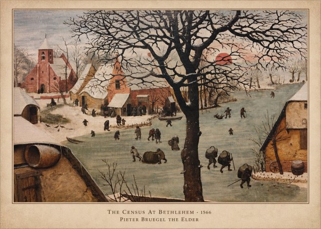 Pieter Bruegel The Census at Bethlehem V No6 - Affiche