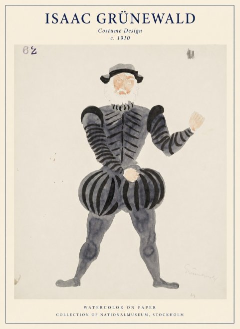 Isaac Grünewald Costume Design C. 1910 No1 - Affiche