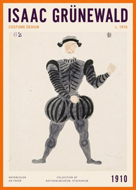 Isaac Grünewald Costume Design C. 1910 No2 - Affiche