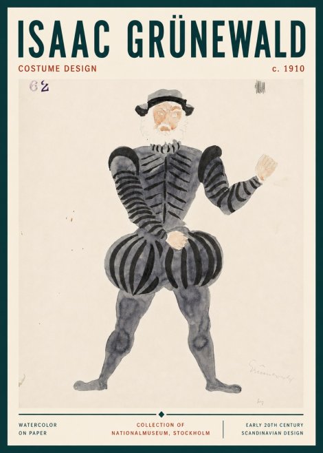Isaac Grünewald Costume Design C. 1910 No3 - Affiche