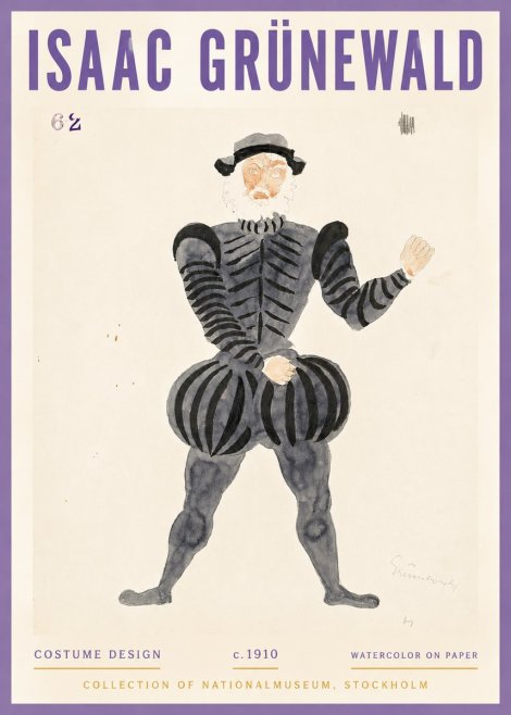 Isaac Grünewald Costume Design C. 1910 No4 - Affiche