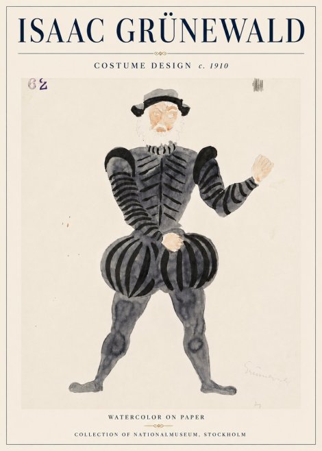 Isaac Grünewald Costume Design C. 1910 No6 - Affiche