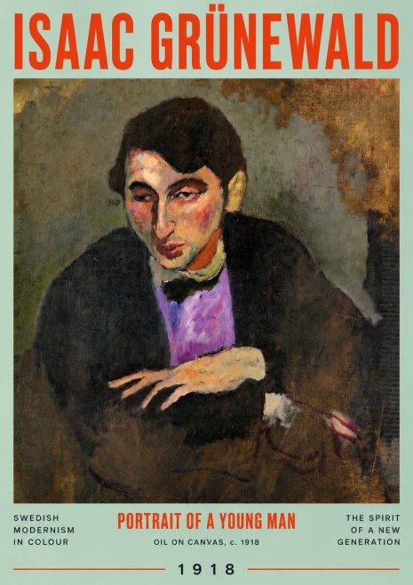 Isaac Grünewald Portrait of a Young Man No4 - Affiche