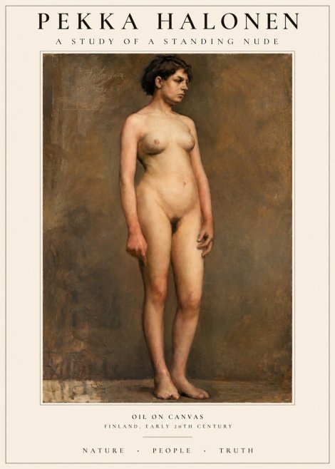 Pekka Halonen A Study of a Standing Nude No1 - Affiche